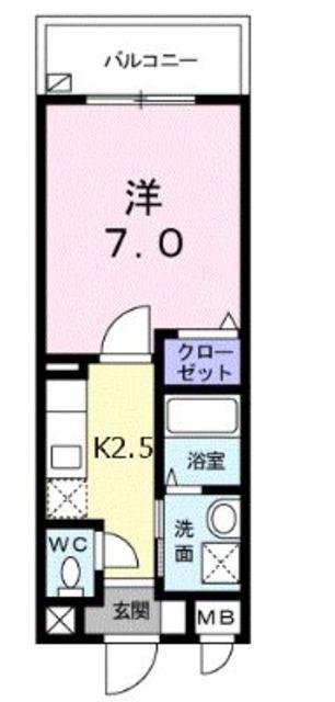 プリート カーサ イグサ(1K/1階)の間取り写真