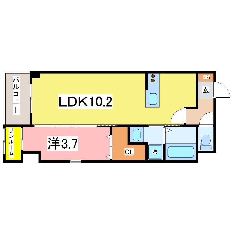 グランハルール開発(1LDK/1階)の間取り写真