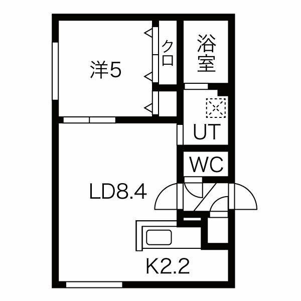 B.M.S 豊平(1LDK/3階)の間取り写真