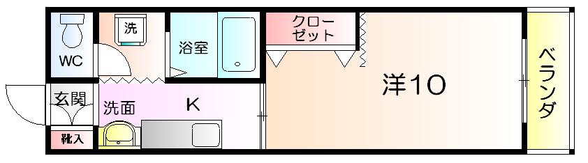 ウインドヴァリィI番館(1K/3階)の間取り写真