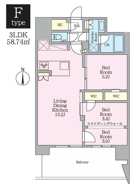 クレストコート東陽町(3LDK/3階)の間取り写真
