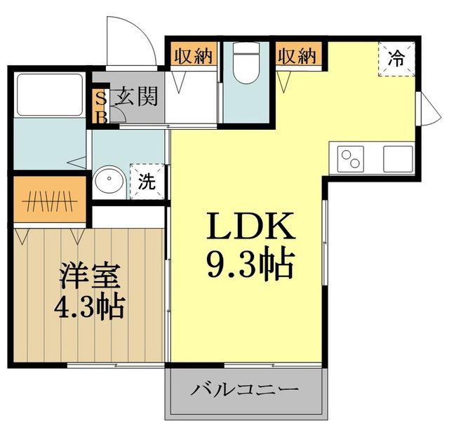 西武多摩川線 武蔵境駅 徒歩8分 2階建 築11年(1LDK/2階)の間取り写真