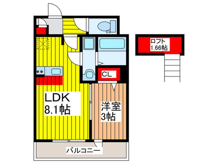 ガーデン・サンホワイトII(1LDK/3階)の間取り写真