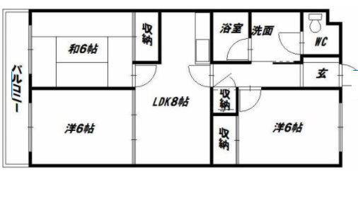 コンフォール(3LDK/2階)の間取り写真
