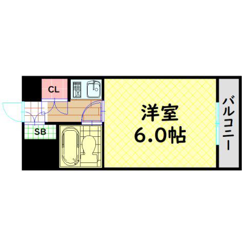 プレオール北長尾(1K/2階)の間取り写真