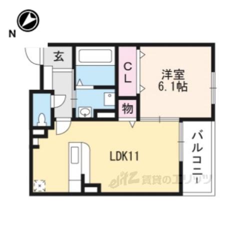 リヴィエール・コート Ⅰ(1LDK/2階)の間取り写真
