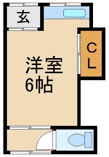 マユミハイツ枚方13番館伊加賀緑町(ワンルーム/2階)の間取り写真