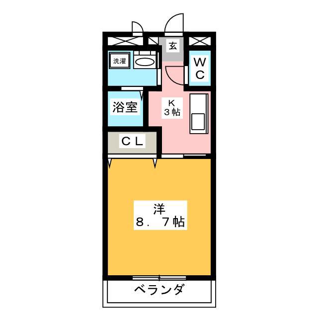 GRACE大井 I(1K/2階)の間取り写真