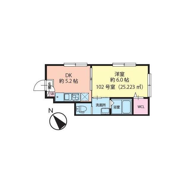 VILLA田園調布(1DK/1階)の間取り写真