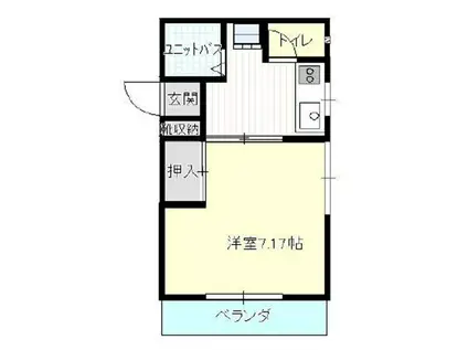 JR舞鶴線 西舞鶴駅 バス乗車時間:4分 最寄りバス停で下車 徒歩7分 2階建 築36年(1K/2階)の間取り写真