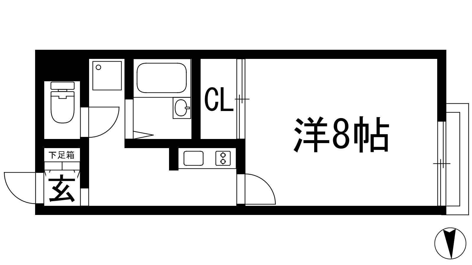 レオネクストめふ(1K/2階)の間取り写真