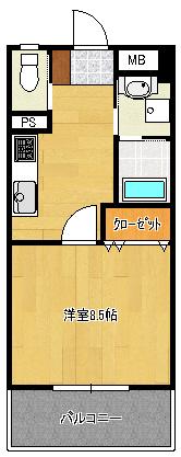 キャッスルマンション大江(ワンルーム/4階)の間取り写真