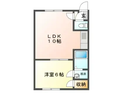 Mハイツ若草2(1LDK/2階)の間取り写真