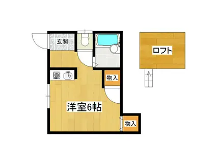 バディハイツ米ノ井(ワンルーム/1階)の間取り写真