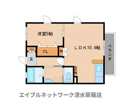 WITH LIVE(1LDK/2階)の間取り写真