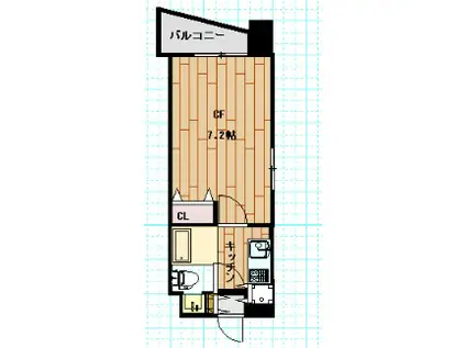 アービア門前仲町(1K/8階)の間取り写真