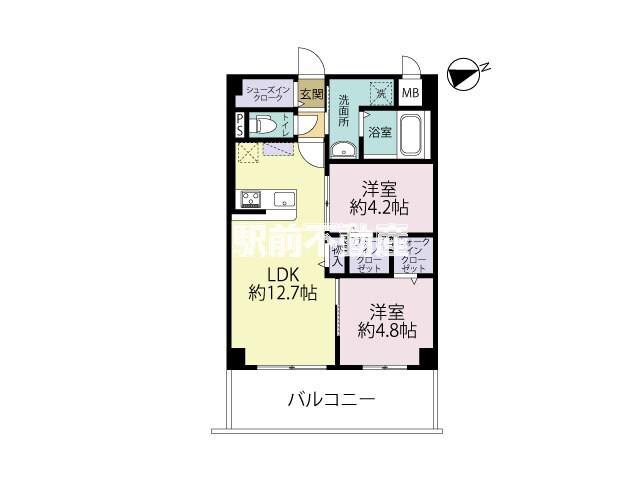 エルグランド久留米(2LDK/5階)の間取り写真