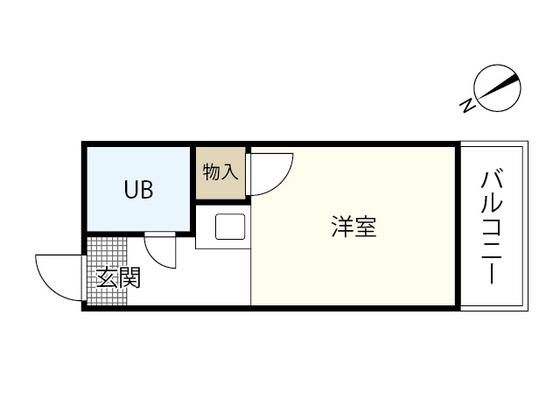 カーサ平野町(ワンルーム/3階)の間取り写真