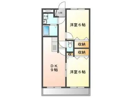 メゾン・ド・エール(2DK/2階)の間取り写真