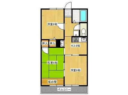 サンハイム榮(3K/1階)の間取り写真
