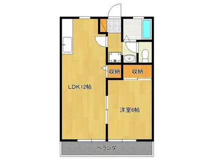 ディアコート本郷(1LDK/2階)の間取り写真