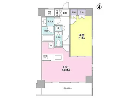 プレディアスタイル池上南イーストディアレンス池上南イースト(1LDK/1階)の間取り写真