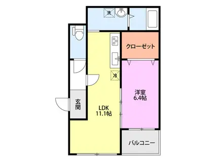 ル・アーヴル(1LDK/1階)の間取り写真