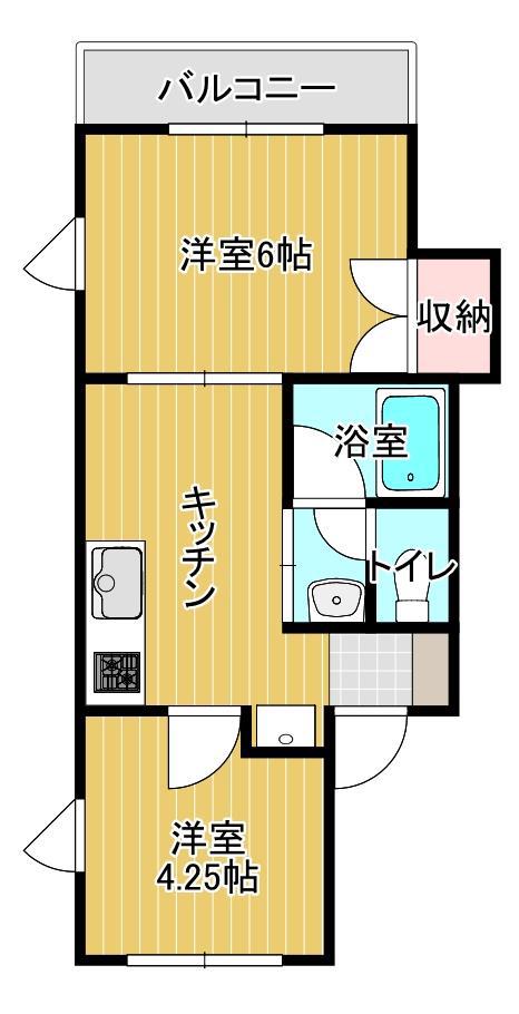 メゾンエステート(2K/2階)の間取り写真