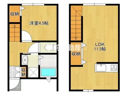 CREDO基山II(1LDK/1階)の間取り写真