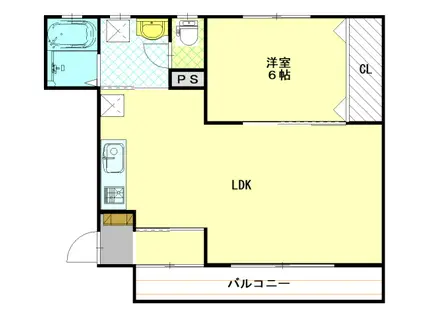 ペアハイツ(1LDK/1階)の間取り写真