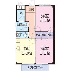 グランメールときわ(2DK/1階)の間取り写真