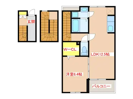 レ・ドゥーズ中郷(1LDK/3階)の間取り写真