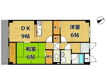 パークハイム瑞ケ丘(2DK/3階)の間取り写真