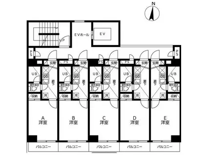 フラット浦和(1K/4階)の間取り写真