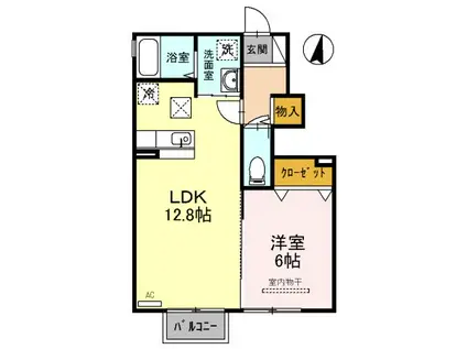 フェリーチェ(1LDK/1階)の間取り写真