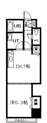 6.2ビル(1DK/6階)の間取り写真