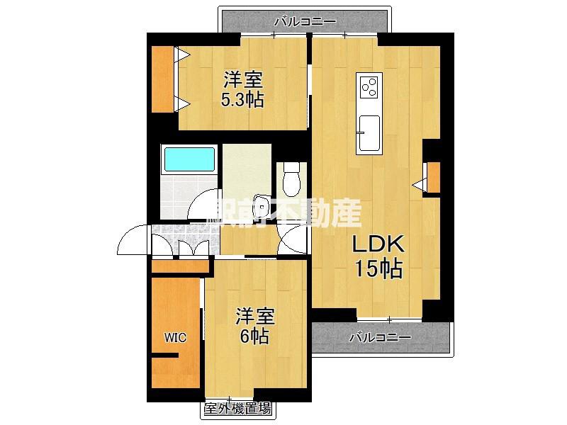シャーメゾン若宮(2LDK/2階)の間取り写真