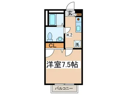 Y′S HOUSE(1K/1階)の間取り写真