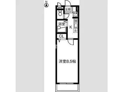 RECUERDO(1K/1階)の間取り写真