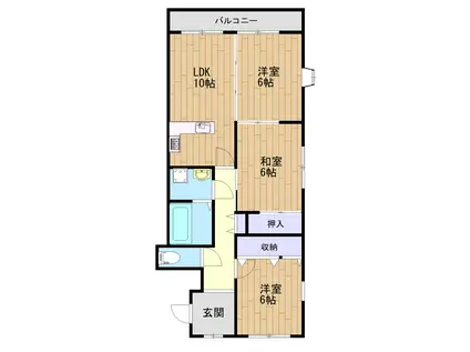 ピエドラブランカ中央(3LDK/2階)の間取り写真