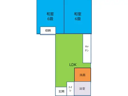 カリテプリ(2DK/2階)の間取り写真