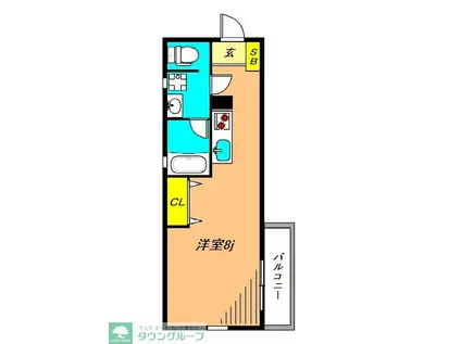 アヴィターレ小山(ワンルーム/1階)の間取り写真
