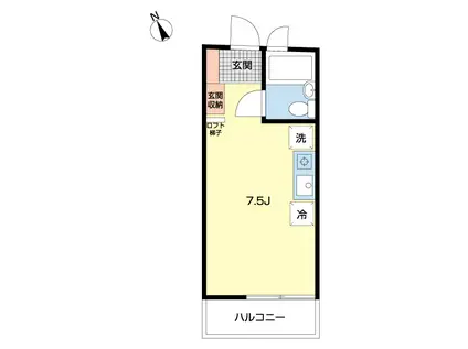 サンライズハイム(ワンルーム/2階)の間取り写真