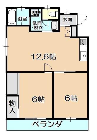 玉田ビル(2LDK/4階)の間取り写真