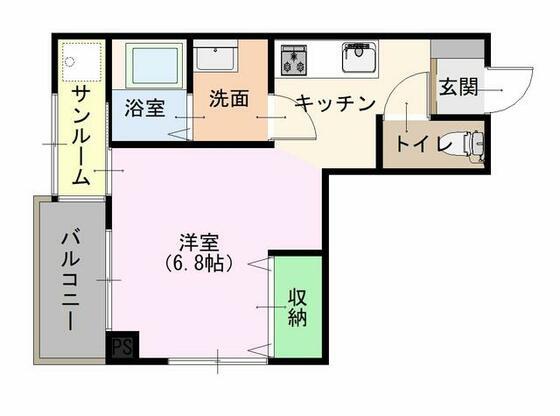 ニュースカイハイツ(1K/2階)の間取り写真