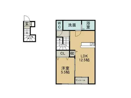 MYカメリア(1LDK/2階)の間取り写真