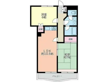 カーザモンターニャ(2LDK/5階)の間取り写真