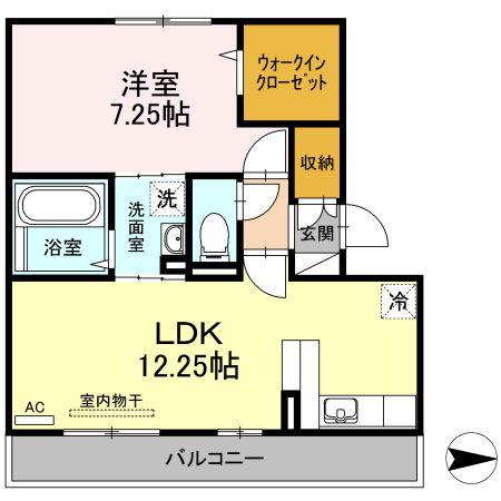 桜 サライ(1LDK/2階)の間取り写真
