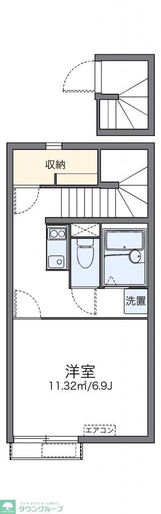 レオネクスト萩原(1K/2階)の間取り写真