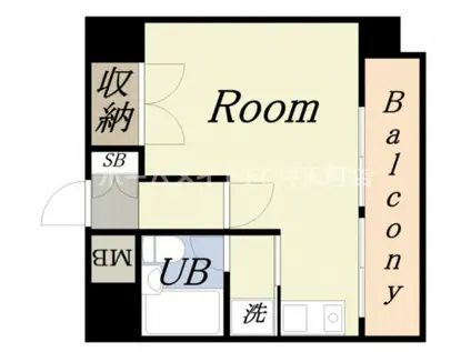 シャトー元町(ワンルーム/3階)の間取り写真